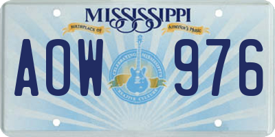 MS license plate AOW976