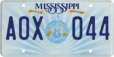 MS license plate AOX044