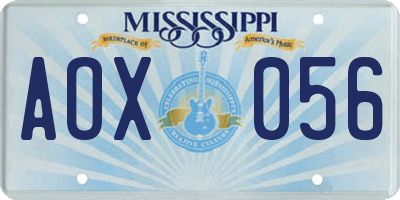 MS license plate AOX056