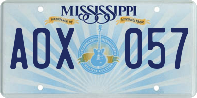 MS license plate AOX057