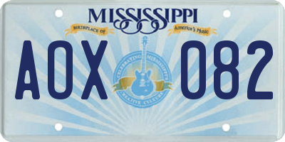 MS license plate AOX082