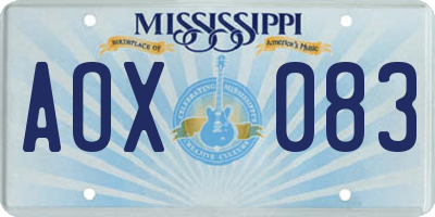 MS license plate AOX083