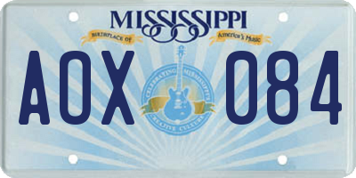 MS license plate AOX084