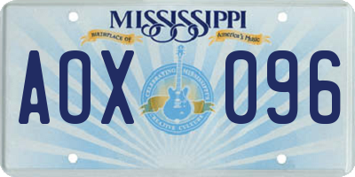 MS license plate AOX096