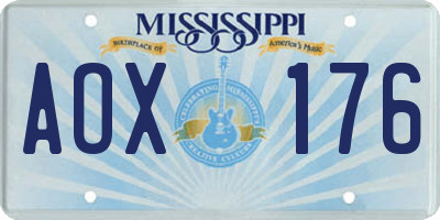 MS license plate AOX176