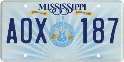 MS license plate AOX187