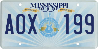 MS license plate AOX199