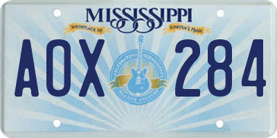 MS license plate AOX284