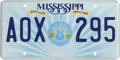 MS license plate AOX295