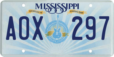 MS license plate AOX297