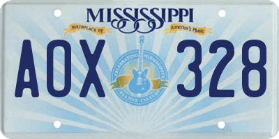 MS license plate AOX328
