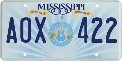 MS license plate AOX422