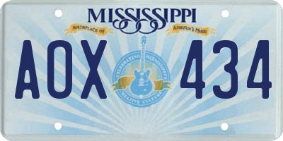 MS license plate AOX434