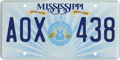 MS license plate AOX438