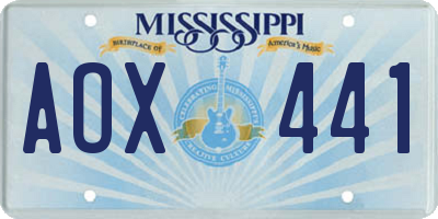MS license plate AOX441