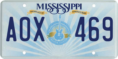 MS license plate AOX469