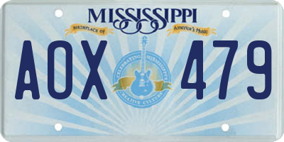 MS license plate AOX479