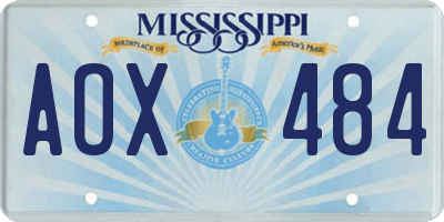 MS license plate AOX484