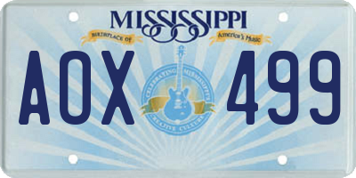 MS license plate AOX499