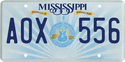 MS license plate AOX556