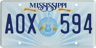 MS license plate AOX594