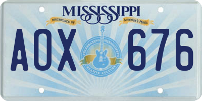 MS license plate AOX676