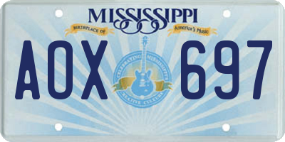 MS license plate AOX697