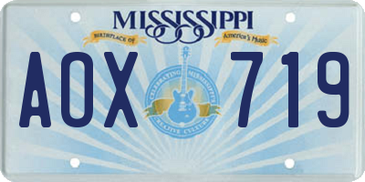 MS license plate AOX719