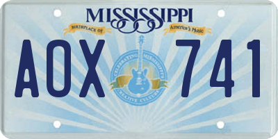 MS license plate AOX741