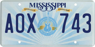 MS license plate AOX743