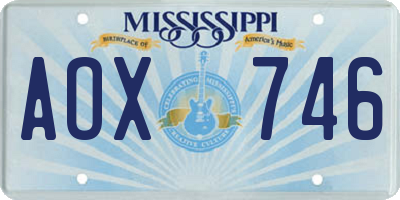 MS license plate AOX746