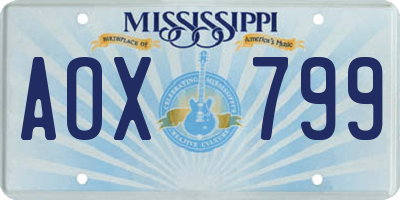 MS license plate AOX799