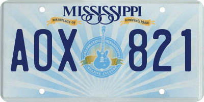 MS license plate AOX821