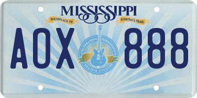 MS license plate AOX888