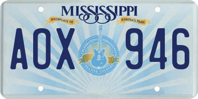 MS license plate AOX946