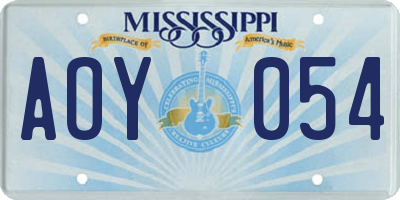MS license plate AOY054