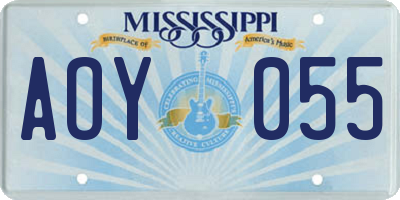 MS license plate AOY055