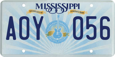 MS license plate AOY056