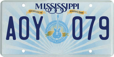 MS license plate AOY079