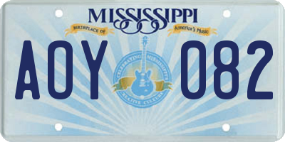 MS license plate AOY082