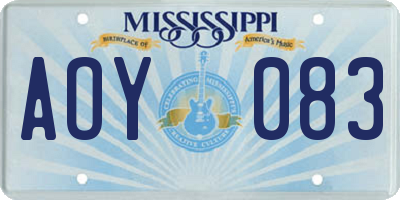 MS license plate AOY083