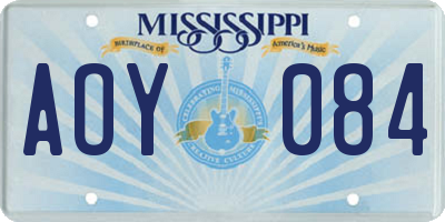 MS license plate AOY084