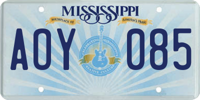MS license plate AOY085