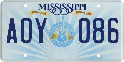 MS license plate AOY086