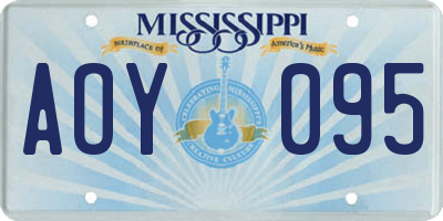 MS license plate AOY095