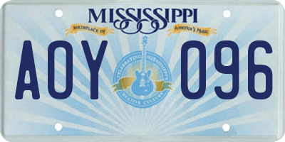 MS license plate AOY096
