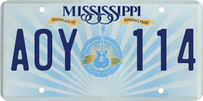 MS license plate AOY114
