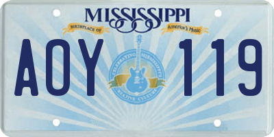 MS license plate AOY119