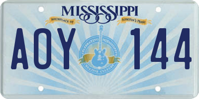 MS license plate AOY144