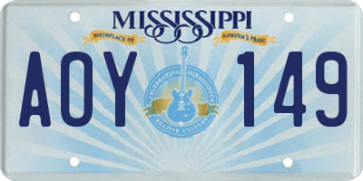 MS license plate AOY149